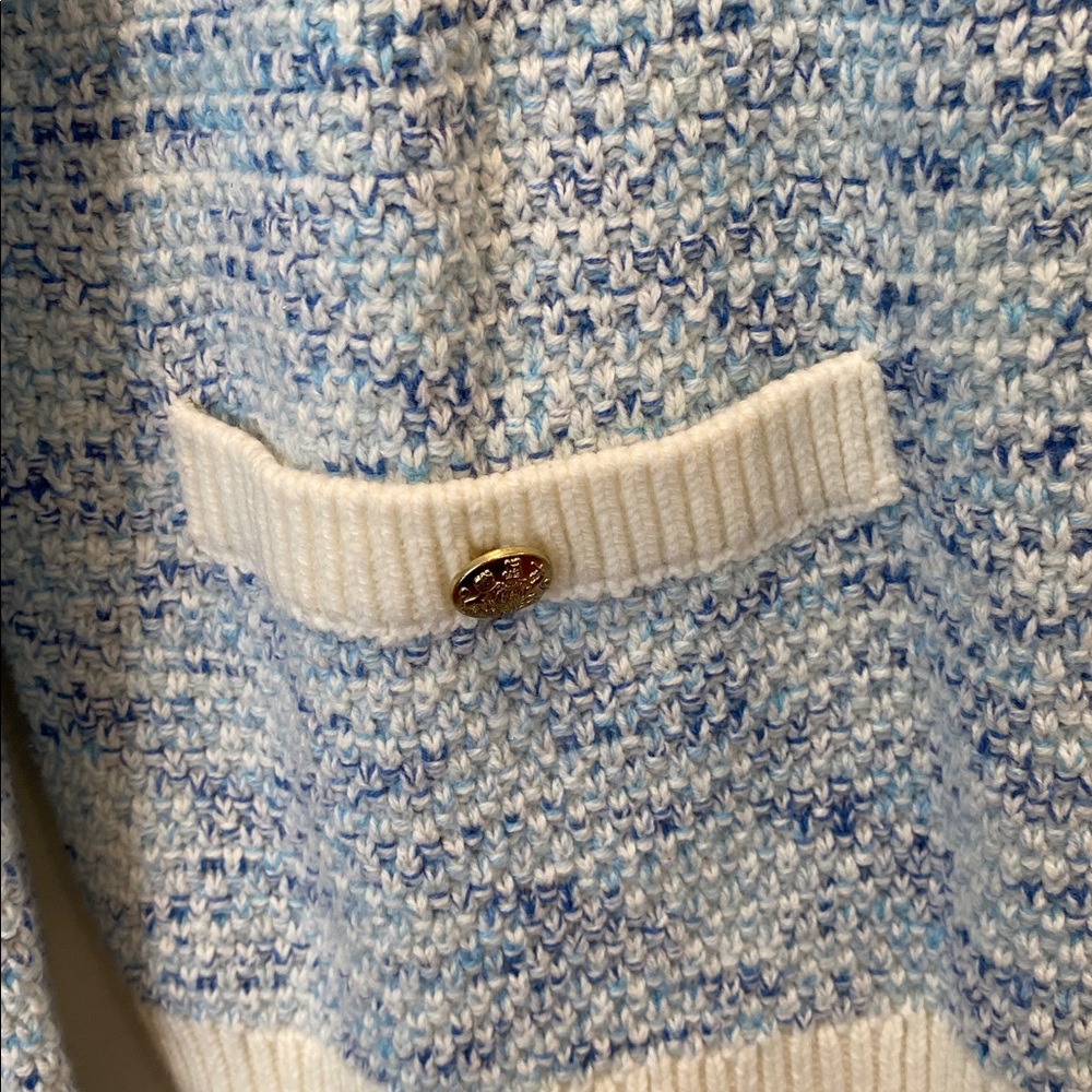 J.Crew Blue Popcorn Stich Lady Jacket Cardigan Sweater Size Small NWT - Picture 12 of 13